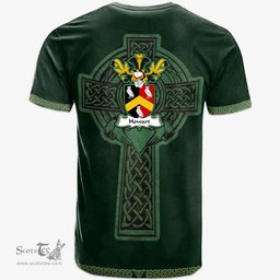 Irish Howart Coat of Arms Irish T Shirt Irish Cross with Celtic Knot and Claddagh Ring T Shirt