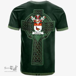 Irish Mikieson Coat of Arms Irish T Shirt Irish Cross with Celtic Knot and Claddagh Ring T Shirt