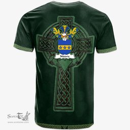 Irish Niddrie Coat of Arms Irish T Shirt Irish Cross with Celtic Knot and Claddagh Ring T Shirt