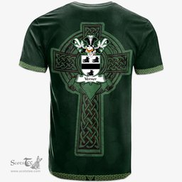 Irish Verner Coat of Arms Irish T Shirt Irish Cross with Celtic Knot and Claddagh Ring T Shirt
