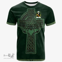 Irish Adda of Mochnant Welsh Coat of Arms Irish T Shirt Irish Cross with Celtic Knot and Claddagh Ring T Shirt