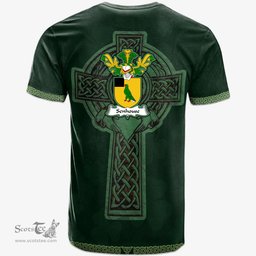Irish Senhouse Coat of Arms Irish T Shirt Irish Cross with Celtic Knot and Claddagh Ring T Shirt