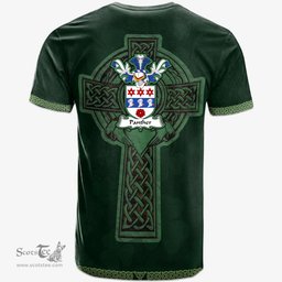 Irish Panther Coat of Arms Irish T Shirt Irish Cross with Celtic Knot and Claddagh Ring T Shirt