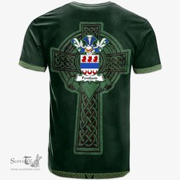 Irish Pentland Coat of Arms Irish T Shirt Irish Cross with Celtic Knot and Claddagh Ring T Shirt