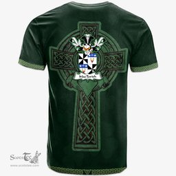 Irish MacTavish Coat of Arms Irish T Shirt Irish Cross with Celtic Knot and Claddagh Ring T Shirt