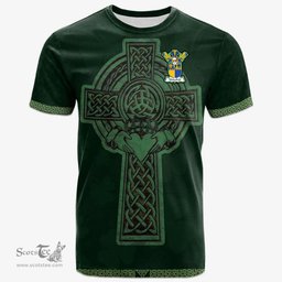 Irish Wakefield Coat of Arms Irish T Shirt Irish Cross with Celtic Knot and Claddagh Ring T Shirt
