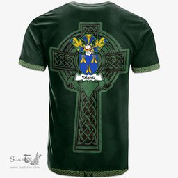 Irish Valange Coat of Arms Irish T Shirt Irish Cross with Celtic Knot and Claddagh Ring T Shirt