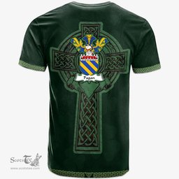 Irish Pagan Coat of Arms Irish T Shirt Irish Cross with Celtic Knot and Claddagh Ring T Shirt