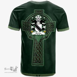 Irish Barton Lords of Barton Flint Welsh Coat of Arms Irish T Shirt Irish Cross with Celtic Knot and Claddagh Ring T Shirt