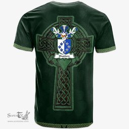Irish Shadden Coat of Arms Irish T Shirt Irish Cross with Celtic Knot and Claddagh Ring T Shirt