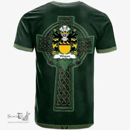 Irish Wogan of Pembrokeshire Welsh Coat of Arms Irish T Shirt Irish Cross with Celtic Knot and Claddagh Ring T Shirt
