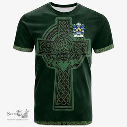 Irish Smith of Denbighshire Welsh Coat of Arms Irish T Shirt Irish Cross with Celtic Knot and Claddagh Ring T Shirt