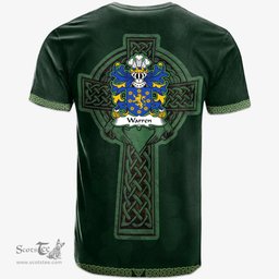 Irish Warren of Tre wern Nevern Pembrokeshire Welsh Coat of Arms Irish T Shirt Irish Cross with Celtic Knot and Claddagh Ring T Shirt