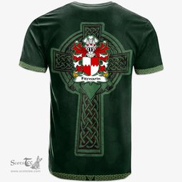 Irish Fitzwarin Lords of Whittington Welsh Coat of Arms Irish T Shirt Irish Cross with Celtic Knot and Claddagh Ring T Shirt