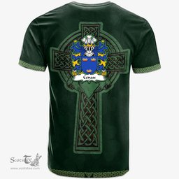 Irish Cenau AP COEL GODEBOG Welsh Coat of Arms Irish T Shirt Irish Cross with Celtic Knot and Claddagh Ring T Shirt