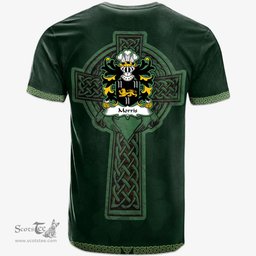Irish Morris of Cardiganshire Welsh Coat of Arms Irish T Shirt Irish Cross with Celtic Knot and Claddagh Ring T Shirt