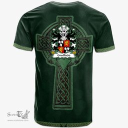 Irish Gruffudd FYCHAN Sir of Powys of Boniarth Welsh Coat of Arms Irish T Shirt Irish Cross with Celtic Knot and Claddagh Ring T Shirt