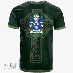 Irish Llanegwystl VALLEY CRUCIS ABBEY Welsh Coat of Arms Irish T Shirt Irish Cross with Celtic Knot and Claddagh Ring T Shirt
