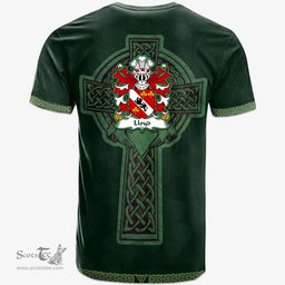 Irish Lloyd of Llansteffan Carmarthenshire Welsh Coat of Arms Irish T Shirt Irish Cross with Celtic Knot and Claddagh Ring T Shirt
