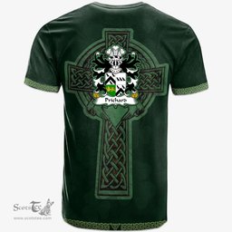 Irish Prichard Parson of Denbighshire Welsh Coat of Arms Irish T Shirt Irish Cross with Celtic Knot and Claddagh Ring T Shirt