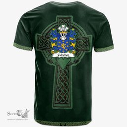 Irish Cuhelyn FARDD of Cemais Pembrokeshire Welsh Coat of Arms Irish T Shirt Irish Cross with Celtic Knot and Claddagh Ring T Shirt