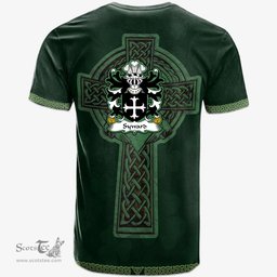 Irish Syward or Siward lord of Rhutin Glamorgan Welsh Coat of Arms Irish T Shirt Irish Cross with Celtic Knot and Claddagh Ring T Shirt