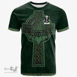 Irish Syward or Siward lord of Rhutin Glamorgan Welsh Coat of Arms Irish T Shirt Irish Cross with Celtic Knot and Claddagh Ring T Shirt