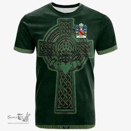 Irish Clifford of Herefordshire Welsh Coat of Arms Irish T Shirt Irish Cross with Celtic Knot and Claddagh Ring T Shirt