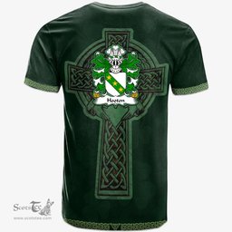 Irish Hooton lord of Hooton Cheshire Welsh Coat of Arms Irish T Shirt Irish Cross with Celtic Knot and Claddagh Ring T Shirt