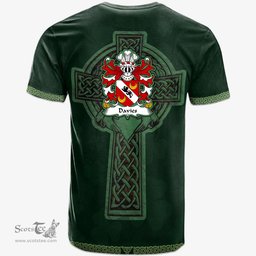Irish Davies of Chester Welsh Coat of Arms Irish T Shirt Irish Cross with Celtic Knot and Claddagh Ring T Shirt