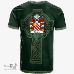 Irish Horton of Tre gwynt Granston Pembrokeshire Welsh Coat of Arms Irish T Shirt Irish Cross with Celtic Knot and Claddagh Ring T Shirt