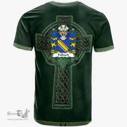 Irish Fulbach or Filbech of Marloes of Pembrokeshire Welsh Coat of Arms Irish T Shirt Irish Cross with Celtic Knot and Claddagh Ring T Shirt