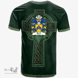 Irish Elian GEIMIAD Saint Welsh Coat of Arms Irish T Shirt Irish Cross with Celtic Knot and Claddagh Ring T Shirt