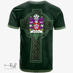 Irish Exmewe of Ruthin Denbighshire Welsh Coat of Arms Irish T Shirt Irish Cross with Celtic Knot and Claddagh Ring T Shirt