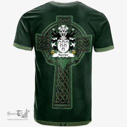 Irish Farrier of Carmarthenshire Welsh Coat of Arms Irish T Shirt Irish Cross with Celtic Knot and Claddagh Ring T Shirt