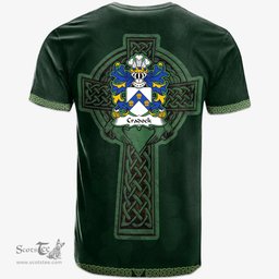 Irish Cradock of Newton Pembrokeshire Welsh Coat of Arms Irish T Shirt Irish Cross with Celtic Knot and Claddagh Ring T Shirt
