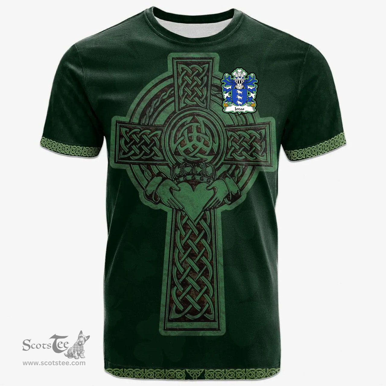 Irish Jonas AP GRONWY Welsh Coat of Arms Irish T Shirt Irish Cross with Celtic Knot and Claddagh Ring T Shirt