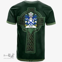 Irish Hooks of Conwy Caernarfonshire Welsh Coat of Arms Irish T Shirt Irish Cross with Celtic Knot and Claddagh Ring T Shirt