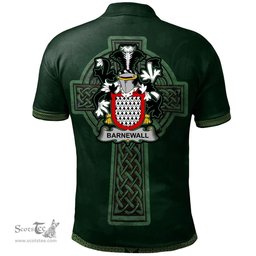 Irish Barnewall Coat of Arms Irish Polo Shirt Irish Cross with Celtic Knot and Claddagh Ring Polo Shirt