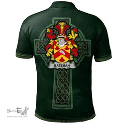 Irish Bateman Coat of Arms Irish Polo Shirt Irish Cross with Celtic Knot and Claddagh Ring Polo Shirt