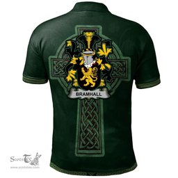 Irish Bramhall Coat of Arms Irish Polo Shirt Irish Cross with Celtic Knot and Claddagh Ring Polo Shirt