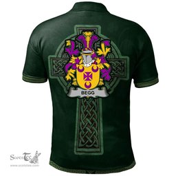 Irish Begg Coat of Arms Irish Polo Shirt Irish Cross with Celtic Knot and Claddagh Ring Polo Shirt