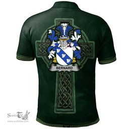 Irish Bernard Coat of Arms Irish Polo Shirt Irish Cross with Celtic Knot and Claddagh Ring Polo Shirt