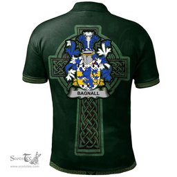 Irish Bagnall Coat of Arms Irish Polo Shirt Irish Cross with Celtic Knot and Claddagh Ring Polo Shirt