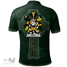 Irish Ball Coat of Arms Irish Polo Shirt Irish Cross with Celtic Knot and Claddagh Ring Polo Shirt