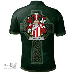 Irish Apsley Coat of Arms Irish Polo Shirt Irish Cross with Celtic Knot and Claddagh Ring Polo Shirt