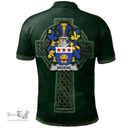 Irish Bevens Coat of Arms Irish Polo Shirt Irish Cross with Celtic Knot and Claddagh Ring Polo Shirt