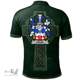 Irish Douse or Dowse Coat of Arms Irish Polo Shirt Irish Cross with Celtic Knot and Claddagh Ring Polo Shirt
