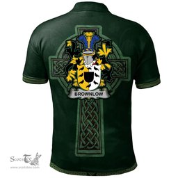 Irish Brownlow Coat of Arms Irish Polo Shirt Irish Cross with Celtic Knot and Claddagh Ring Polo Shirt