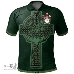 Irish Carden Coat of Arms Irish Polo Shirt Irish Cross with Celtic Knot and Claddagh Ring Polo Shirt